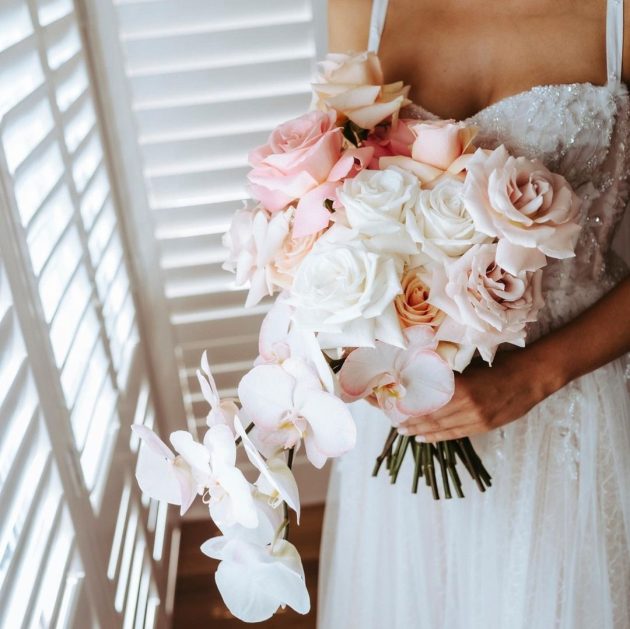 Cascading bridal bouquet